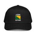 Casquette baseball noire Guyane +594 avec drapeau guyanais floqué - Indicatif Fier