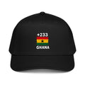 Casquette Baseball Ghana +233 Noir - vue de face