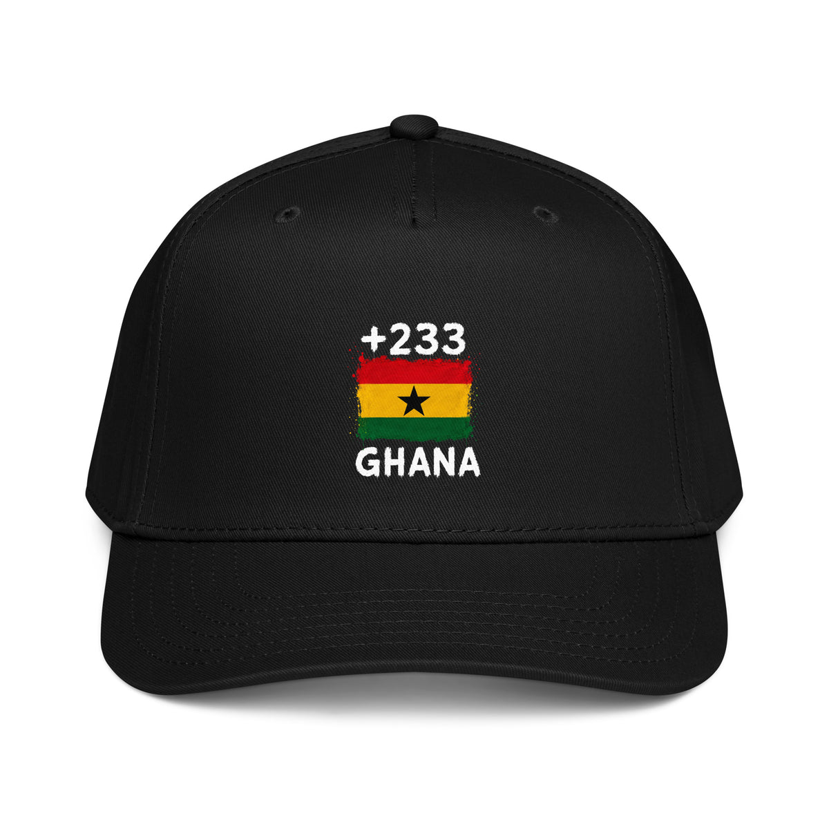 Casquette Baseball Ghana +233 Noir - vue de face