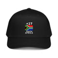 Casquette Baseball Afrique du Sud +27 noire - face avant avec drapeau sud-africain