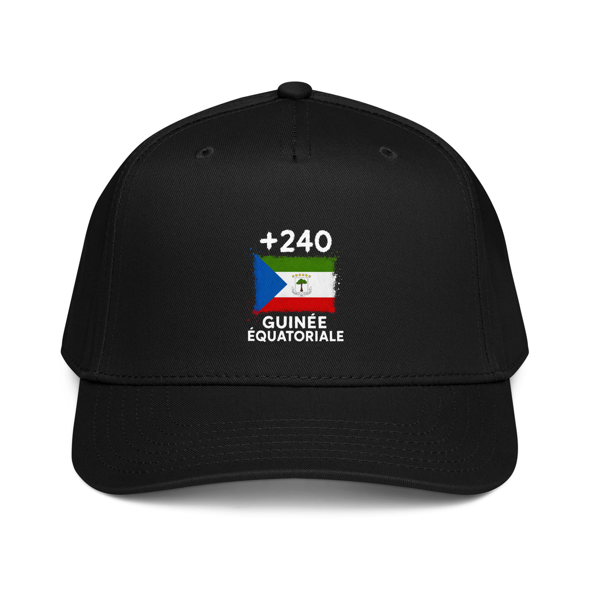 Casquette Baseball Guinée Équatoriale +240, vue de face, drapeau et indicatif +240