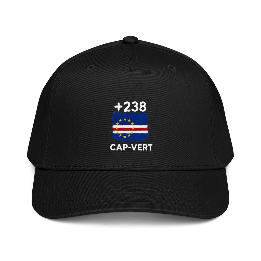Casquette Baseball Cap-Vert +238 vue de face, drapeau et indicatif brodés