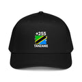 Casquette Baseball Tanzanie +255 vue de face, design drapeau tanzanien