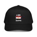 Casquette Baseball Égypte +20 vue de face, design drapeau égyptien
