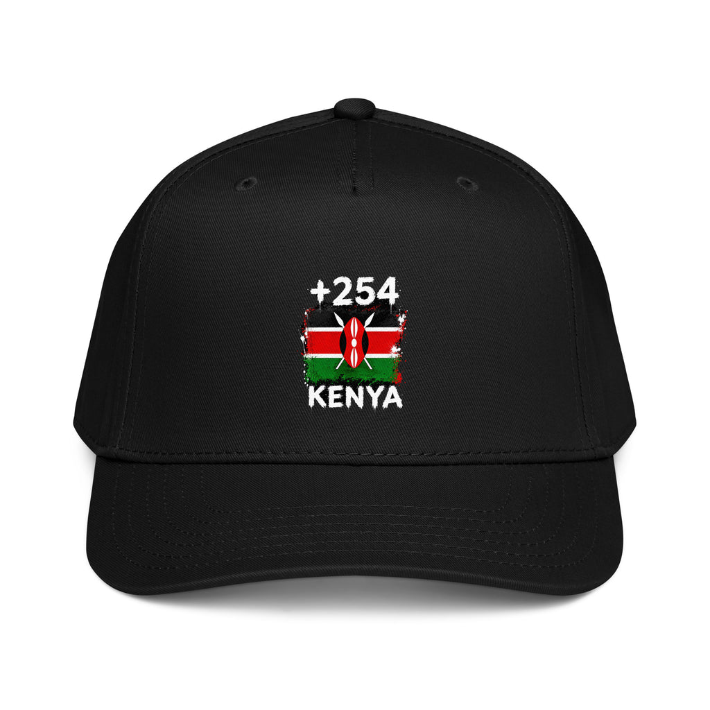 Casquette Baseball Kenya +254 vue de face, design drapeau kényan