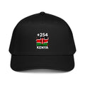 Casquette Baseball Kenya +254 vue de face, design drapeau kényan