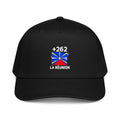 Casquette Baseball La Réunion +262 vue de face, design drapeau réunionnais