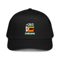 Casquette Baseball Zimbabwe +263 vue de face, design drapeau zimbabwéen