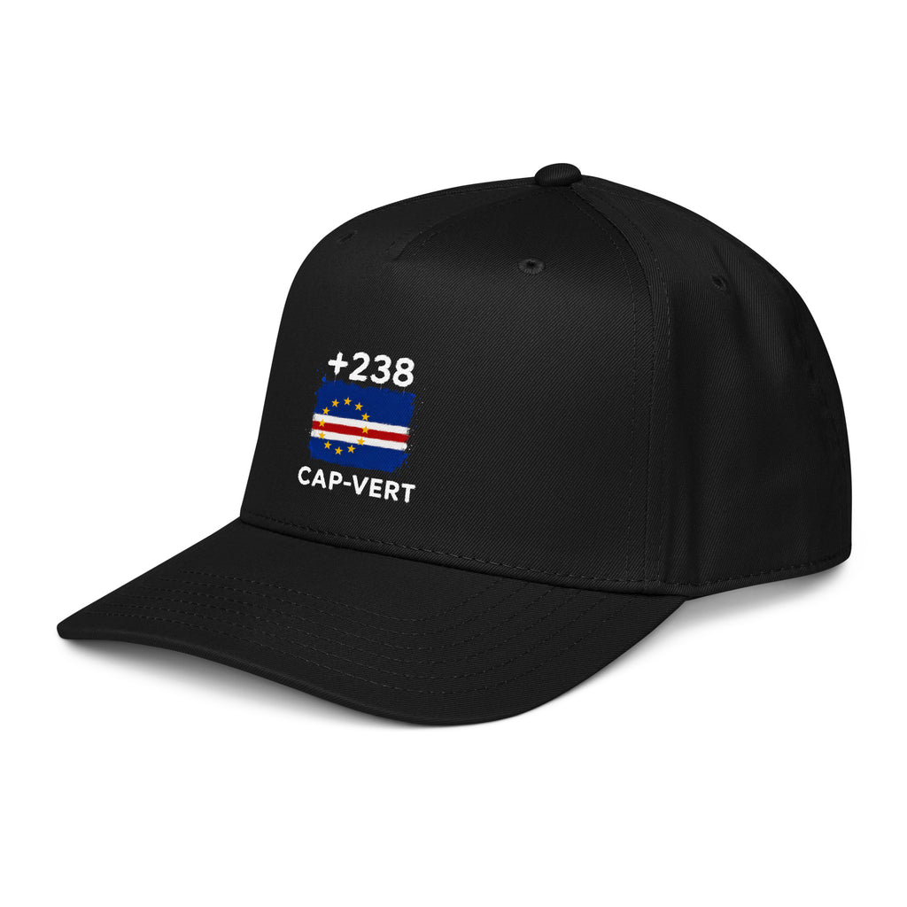 Casquette Baseball Cap-Vert +238 vue de profil, drapeau et indicatif +238 brodés