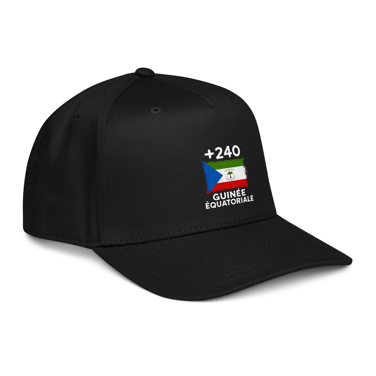 Casquette Baseball Guinée Équatoriale +240, vue de profil droit, angle rapproché