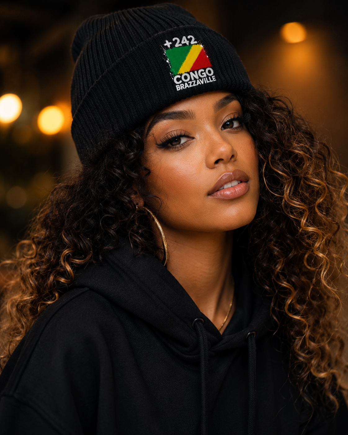 Bonnet Congo Brazzaville +242 - Noir