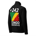 Survêtement Congo Brazzaville +242 - Noir avec drapeau floqué effet éclaboussure de peinture - vue de dos - Indicatif Fier
