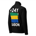 Survêtement Gabon +241 - Noir avec drapeau floqué effet éclaboussure de peinture - vue de dos - Indicatif Fier