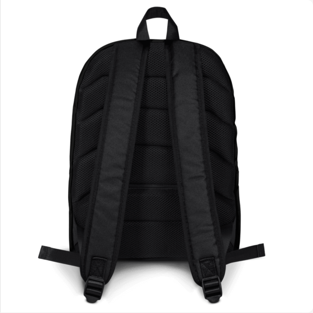 Sac à Dos Sénégal +221 - Noir avec drapeau floqué effet éclaboussure de peinture - vue de dos - Indicatif Fier