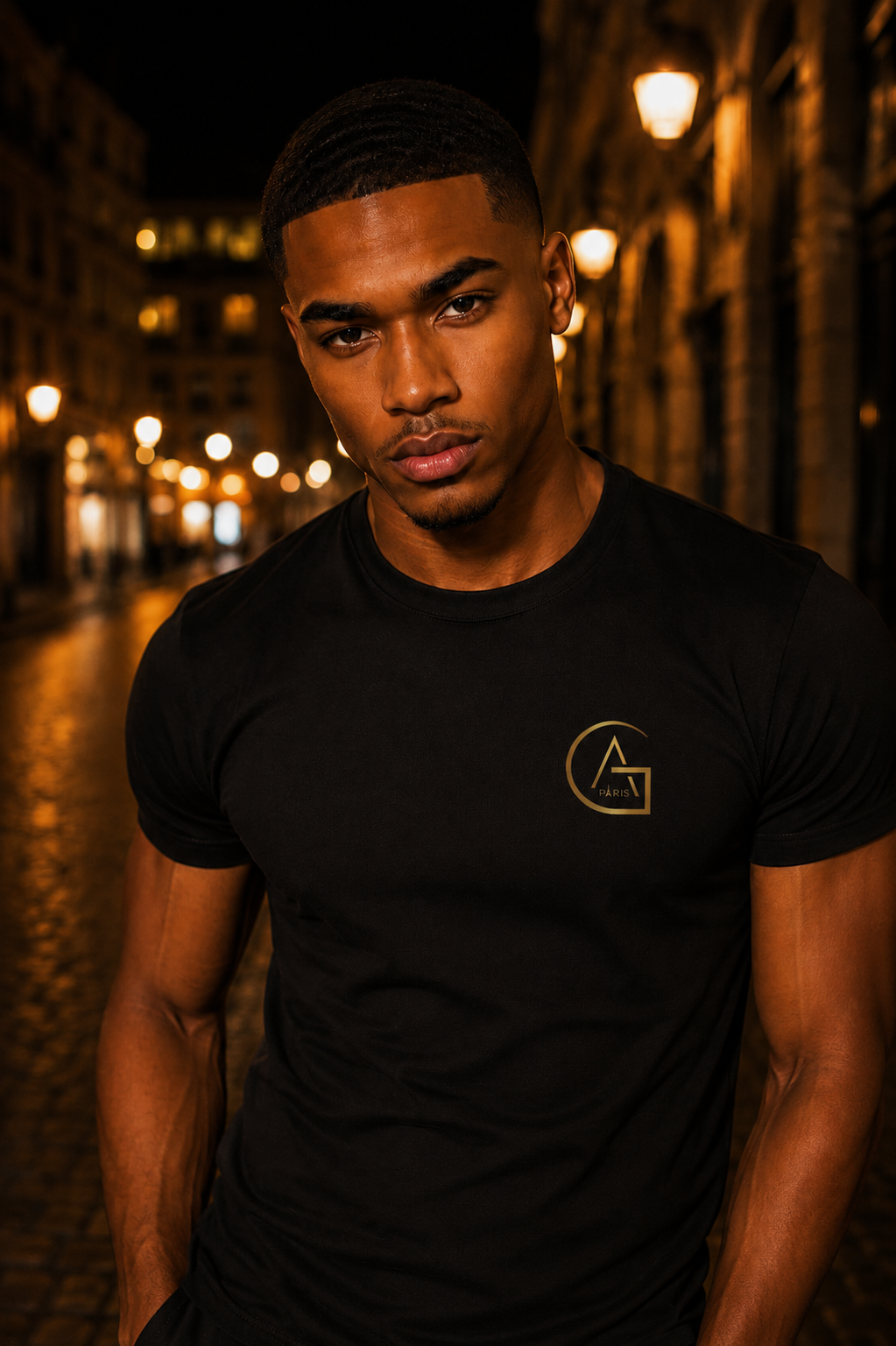 T-shirt African Generation monogramme GA doré