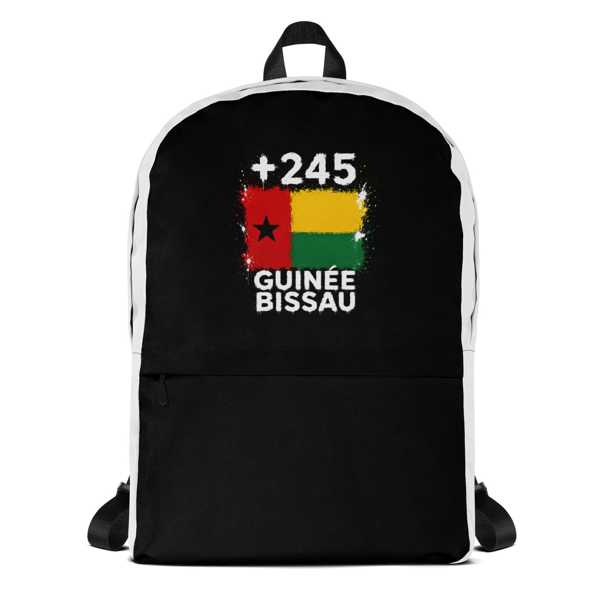Sac à Dos Guinée-Bissau +245 bicolore vue de face, design drapeau bissau-guinéen
