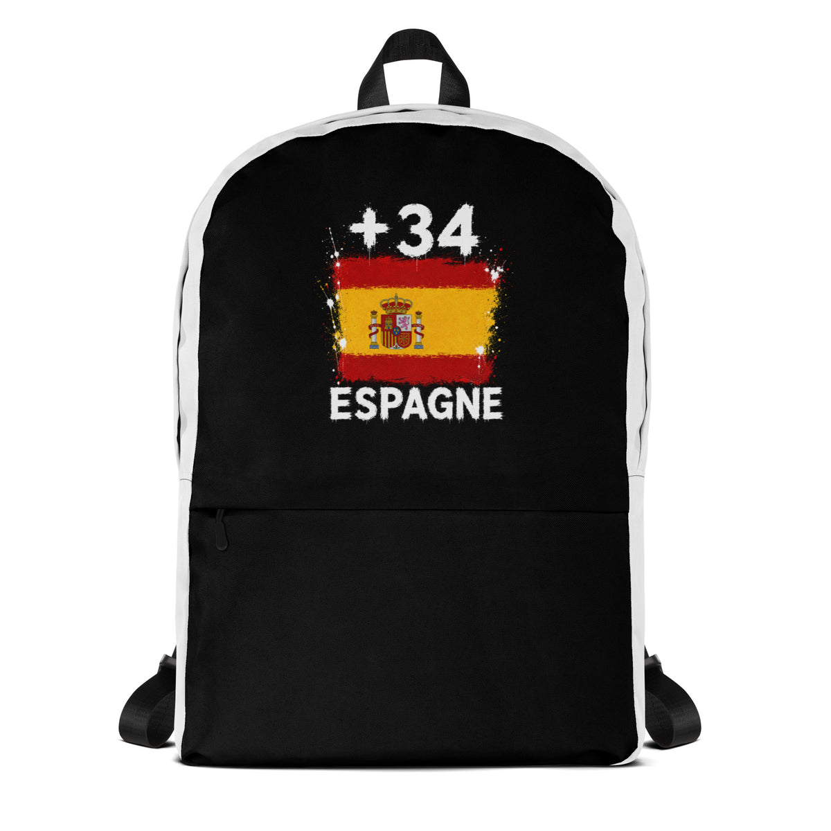 Sac à Dos Espagne +34 bicolore vue de face, design drapeau espagnol