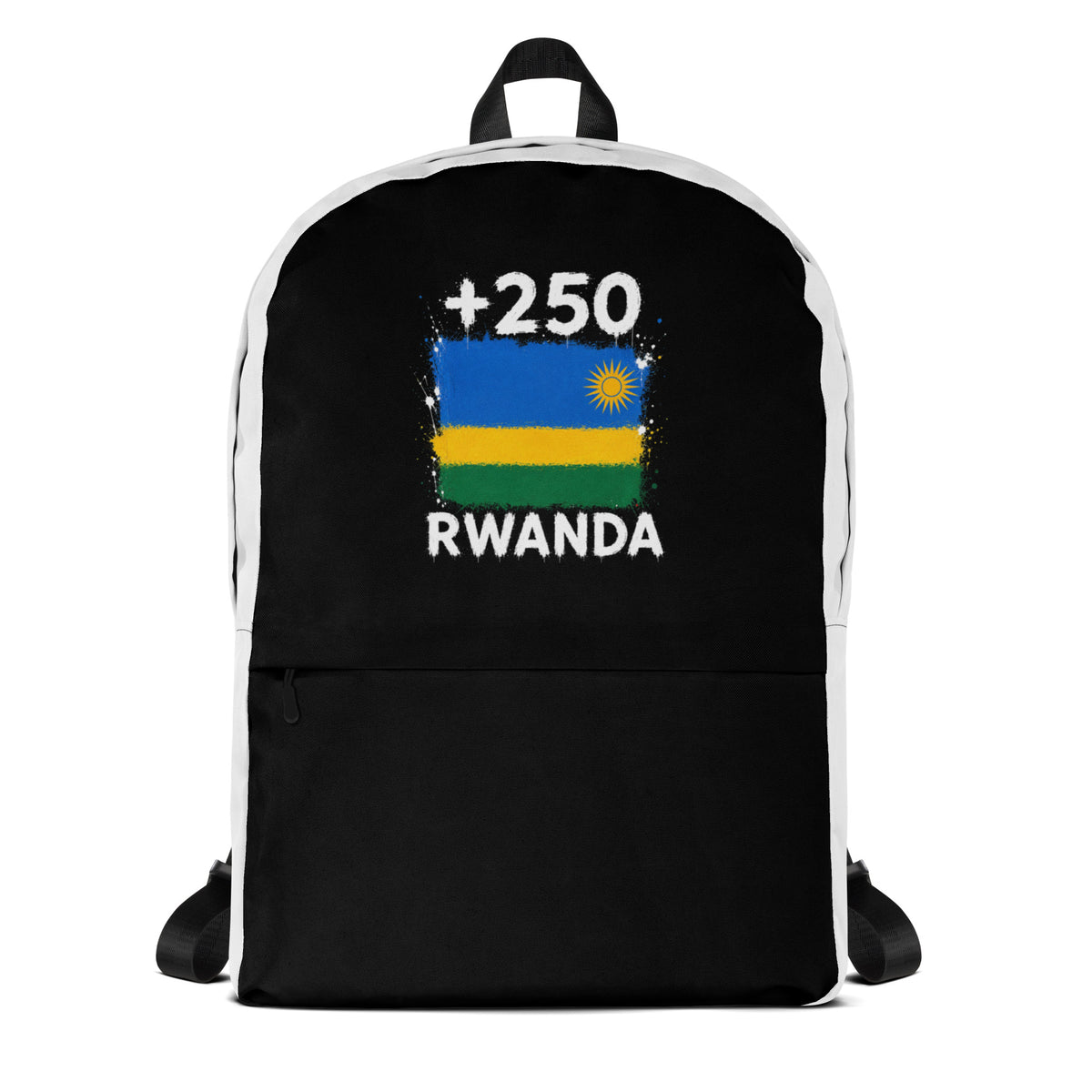 Sac à Dos Rwanda +250 bicolore vue de face, design drapeau rwandais