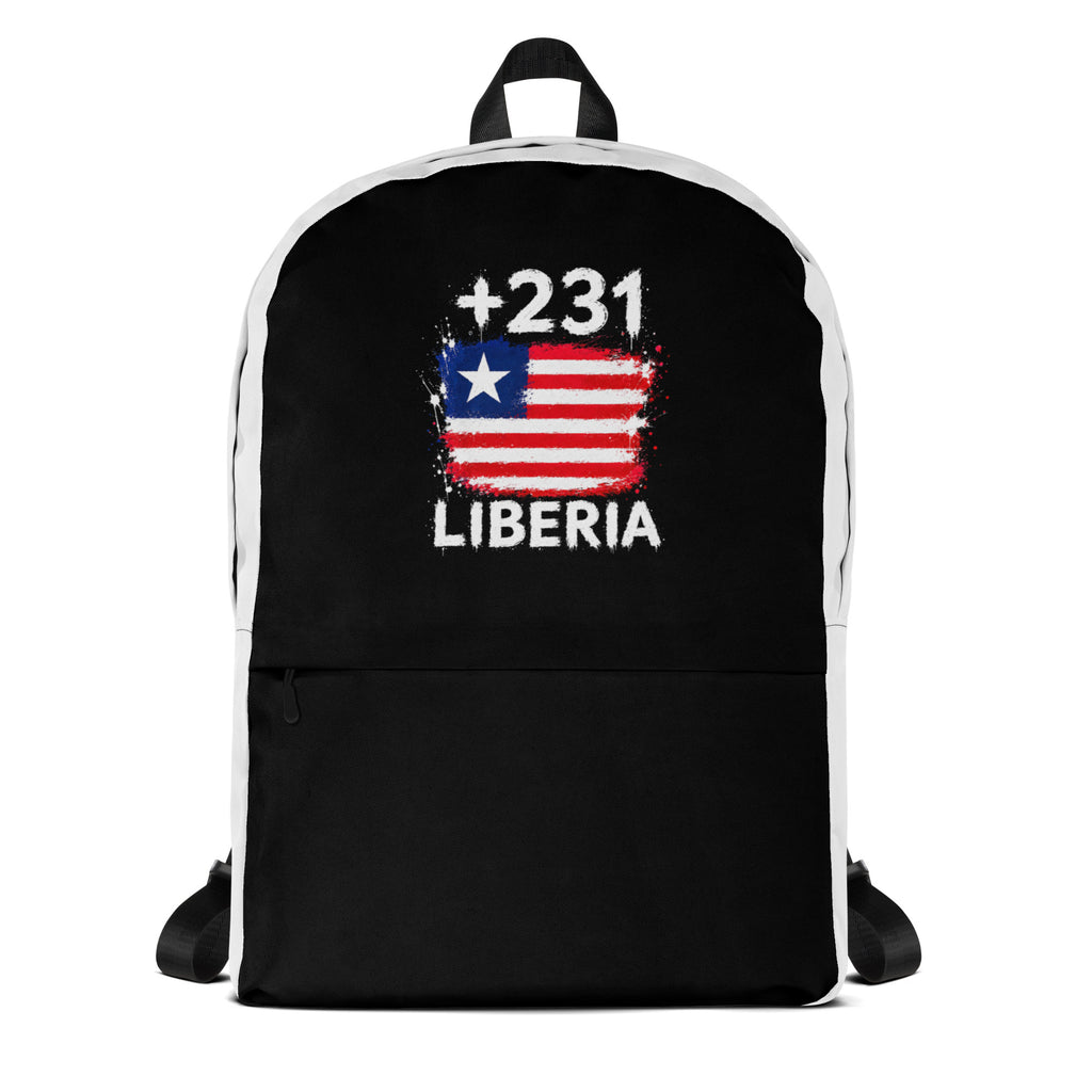 Sac à Dos Liberia +231 bicolore vue de face, design drapeau libérien