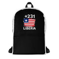 Sac à Dos Liberia +231 bicolore vue de face, design drapeau libérien
