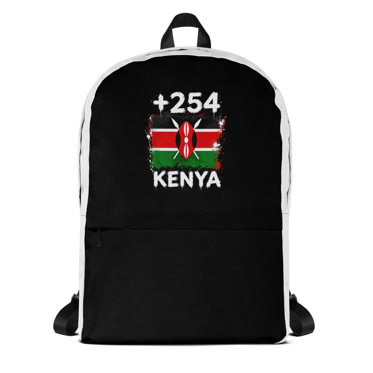 Sac à Dos Kenya +254 bicolore vue de face, design drapeau kényan
