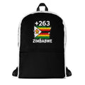 Sac à Dos Zimbabwe +263 bicolore vue de face, design drapeau zimbabwéen