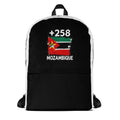 Sac à Dos Mozambique +258 bicolore vue de face, design drapeau mozambicain