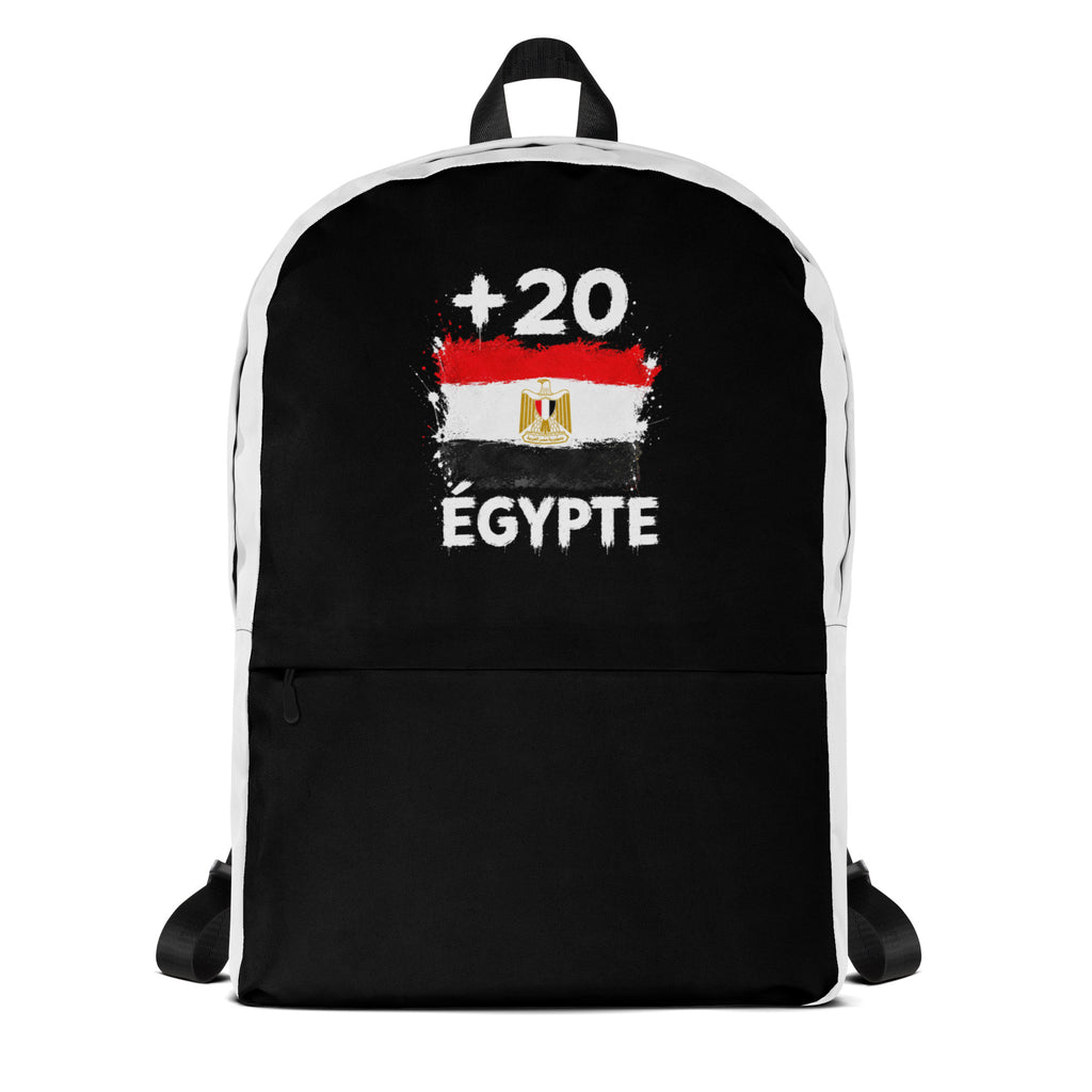 Sac à Dos Égypte +20 bicolore vue de face, design drapeau égyptien