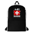 Sac à Dos Suisse +41 bicolore vue de face, design drapeau suisse