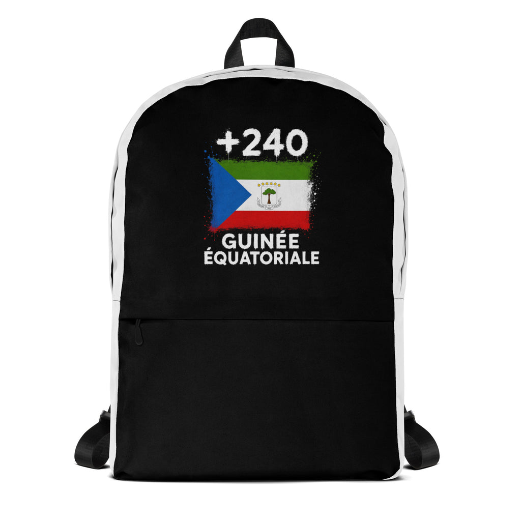 Sac à Dos Guinée Équatoriale +240 bicolore vue de face, design drapeau équato-guinéen