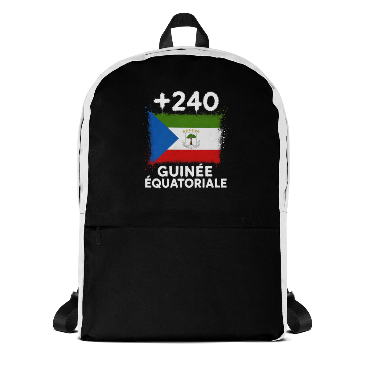 Sac à Dos Guinée Équatoriale +240 bicolore vue de face, design drapeau équato-guinéen