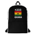 Sac à Dos Ghana +233 bicolore vue de face, design drapeau ghanéen