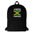 Sac à Dos Jamaïque +1876 noir vue de face, design drapeau jamaïcain