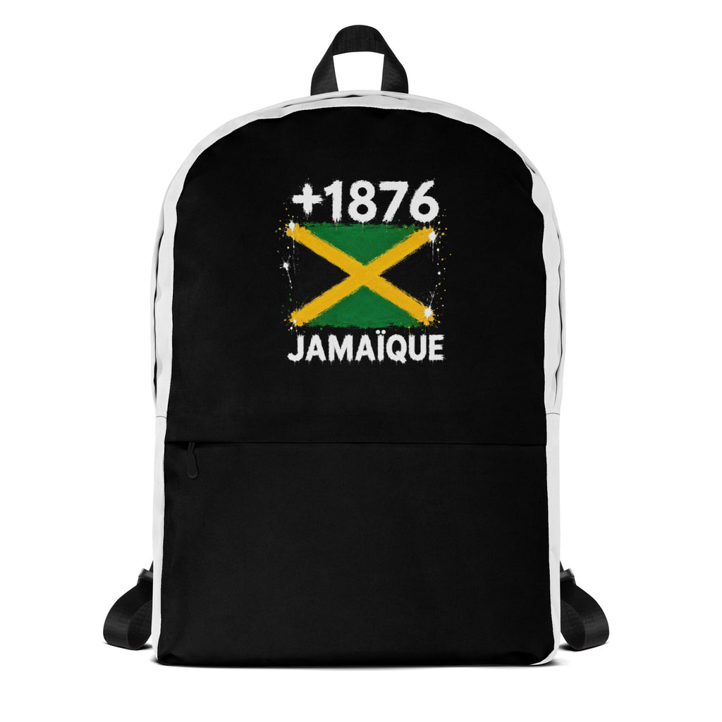 Sac à Dos Jamaïque +1876 bicolore vue de face, design drapeau jamaïcain