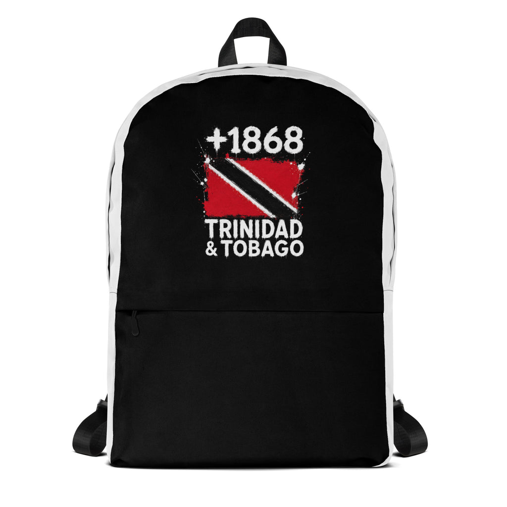 Sac à Dos Trinidad & Tobago +1868 bicolore vue de face, design drapeau trinidadien