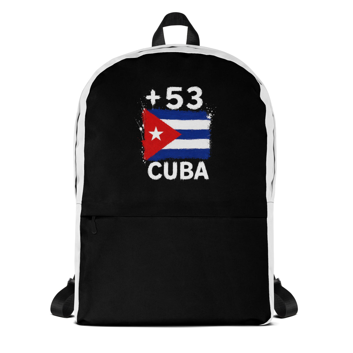 Sac à Dos Cuba +53 bicolore vue de face, design drapeau cubain