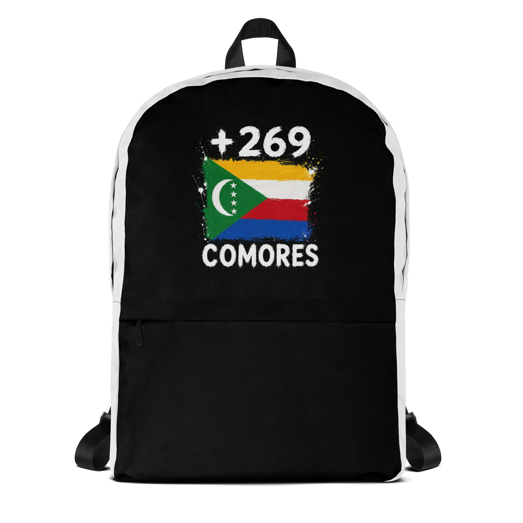 Sac à Dos Comores +269 bicolore vue de face, design drapeau comorien