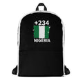 Sac à Dos Nigeria +234 bicolore vue de face, design drapeau nigérian