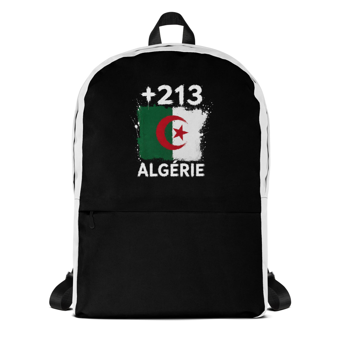Sac à Dos Algérie +213 bicolore vue de face, design drapeau algérien