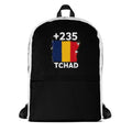 Sac à Dos Tchad +235 bicolore vue de face, design drapeau tchadien