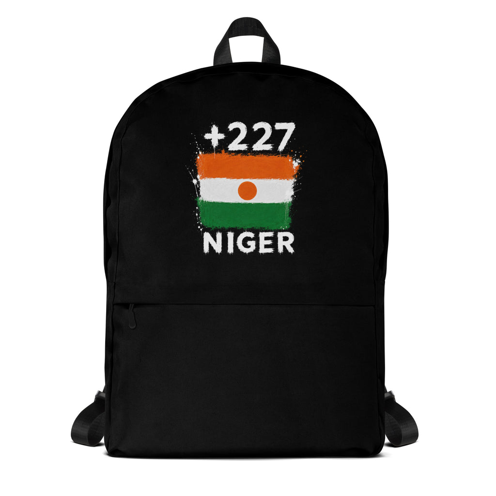 Sac à Dos Niger +227 noir vue de face, design drapeau nigérien