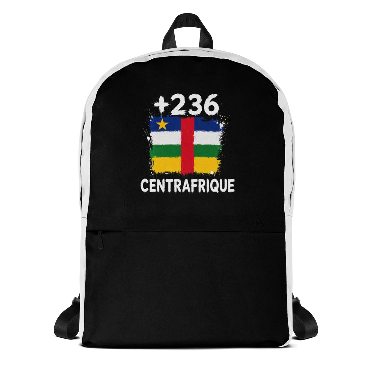 Sac à Dos Centrafrique +236 bicolore vue de face, design drapeau centrafricain