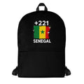 Sac à Dos Sénégal +221 noir vue de face, design drapeau sénégalais