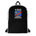 Sac à Dos RDC +243 bicolore vue de face, design drapeau congolais