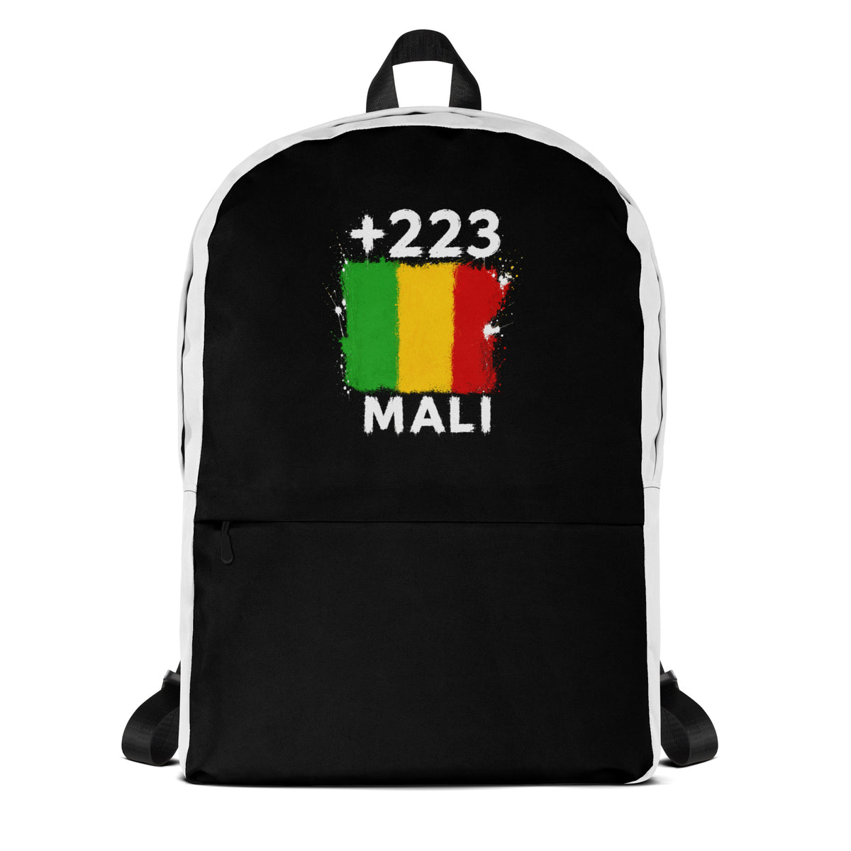 Sac à Dos Mali +223 bicolore vue de face, design drapeau malien