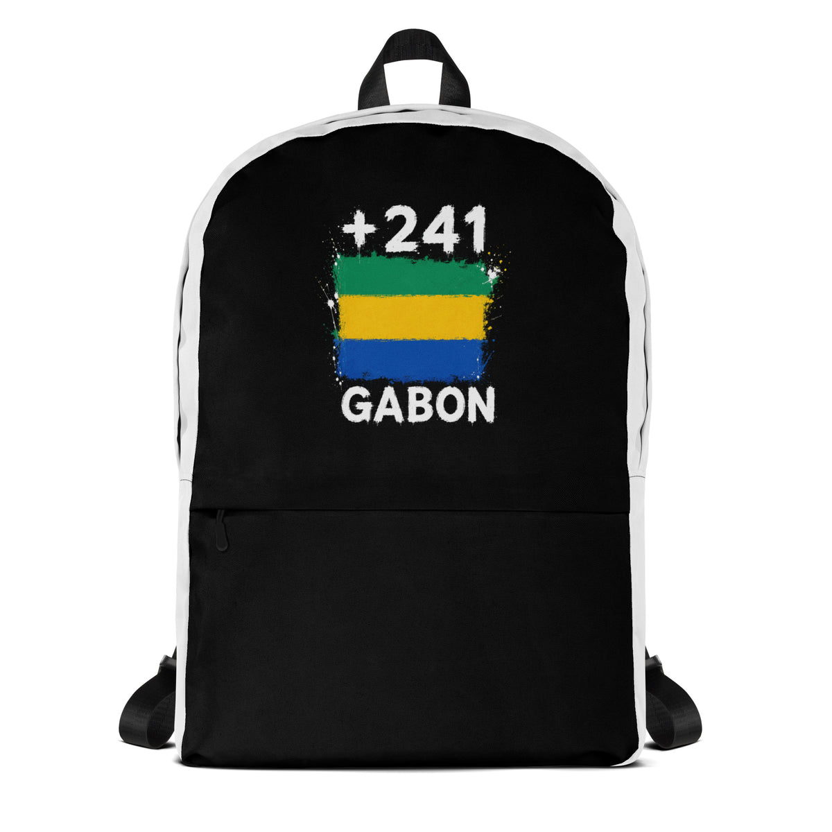 Sac à Dos Gabon +241 bicolore vue de face, design drapeau gabonais