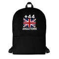 Sac à Dos Angleterre +44 noir vue de face, design drapeau anglais