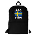 Sac à Dos Suède +46 bicolore vue de face, design drapeau suédois