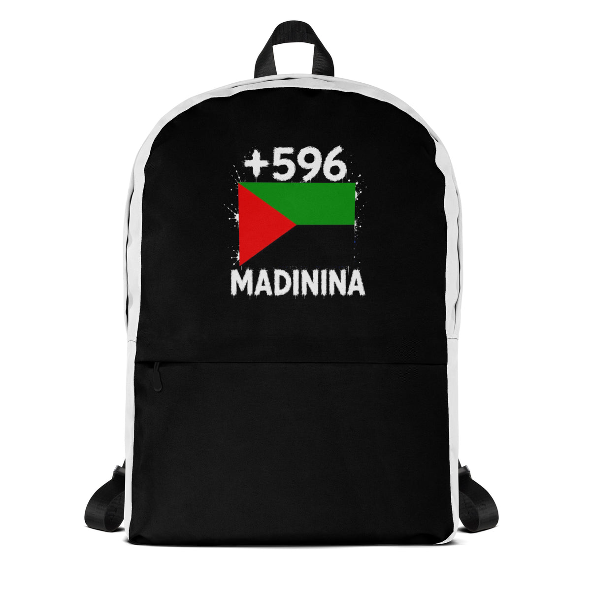 Sac à Dos Martinique +596 bicolore vue de face, design drapeau martiniquais