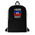 Sac à Dos Haïti +509 bicolore vue de face, design drapeau haïtien